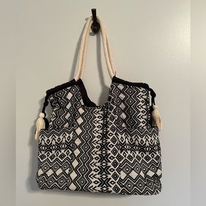 Black and White Geometric Tote Bag